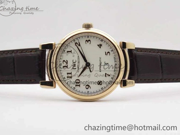 MIROTIME 0112 Da Vinci IW356601 RG TW 1:1 Best Edition White Dial On Brown Leather Strap A DailyWear 7237